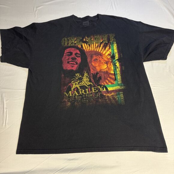 Bob Marley Shirt Adult XXL - Black Yellow “One Love Reggae Concert Tour” - Picture 1 of 7